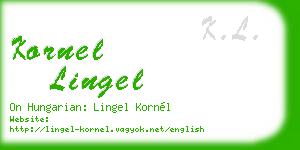 kornel lingel business card